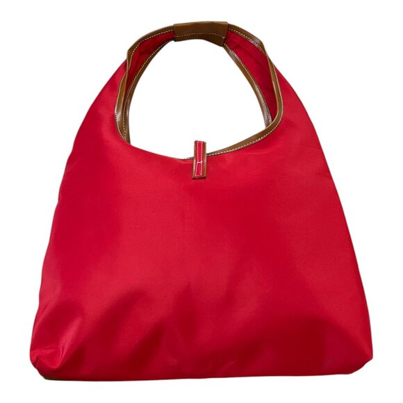 Vintage Red Spiegel Handbag – Polyester Microfiber & Faux Leather Trim - Picture 2 of 5